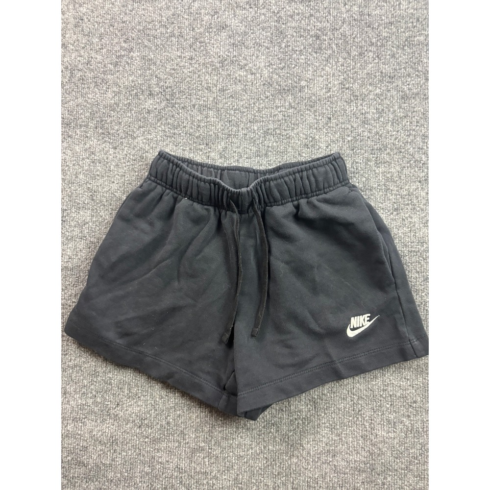 Nike Fleece Shorts Womens XS Black‎ Sportswear Gym Athletic Drawstring